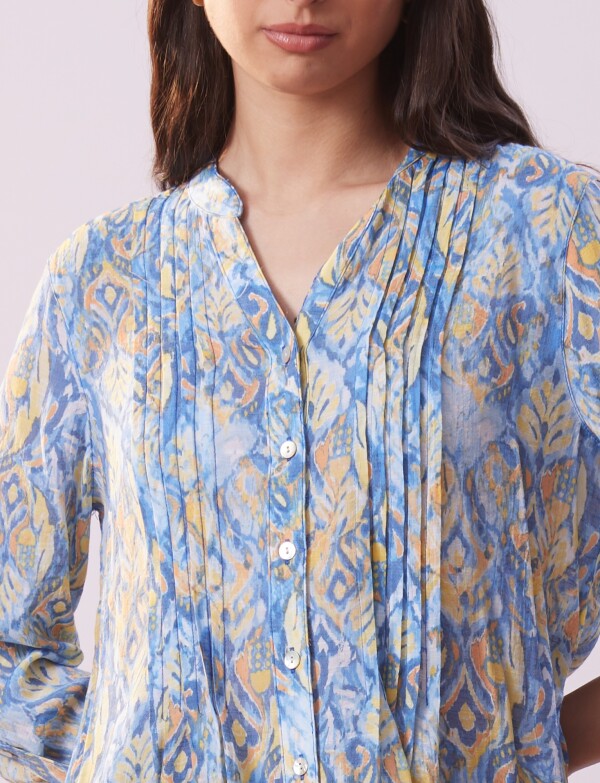 Blusa Plisada AZUL/MULTI