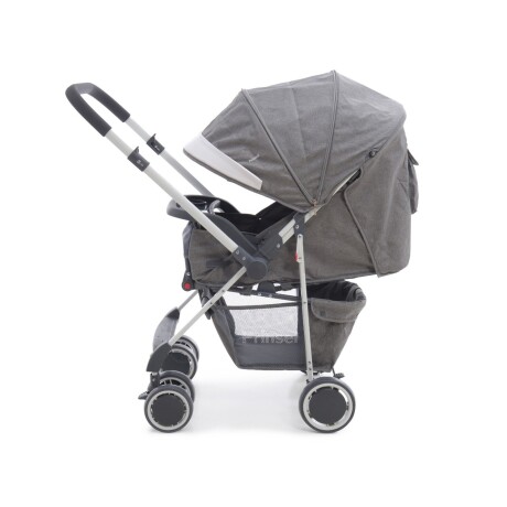 Coche de bebé + silla para auto Bebesit Travel System Oviedo Gris