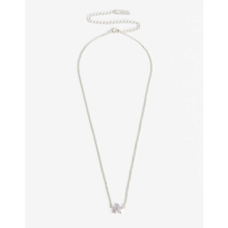 Collar Con Dije Floral Cubic Plateado