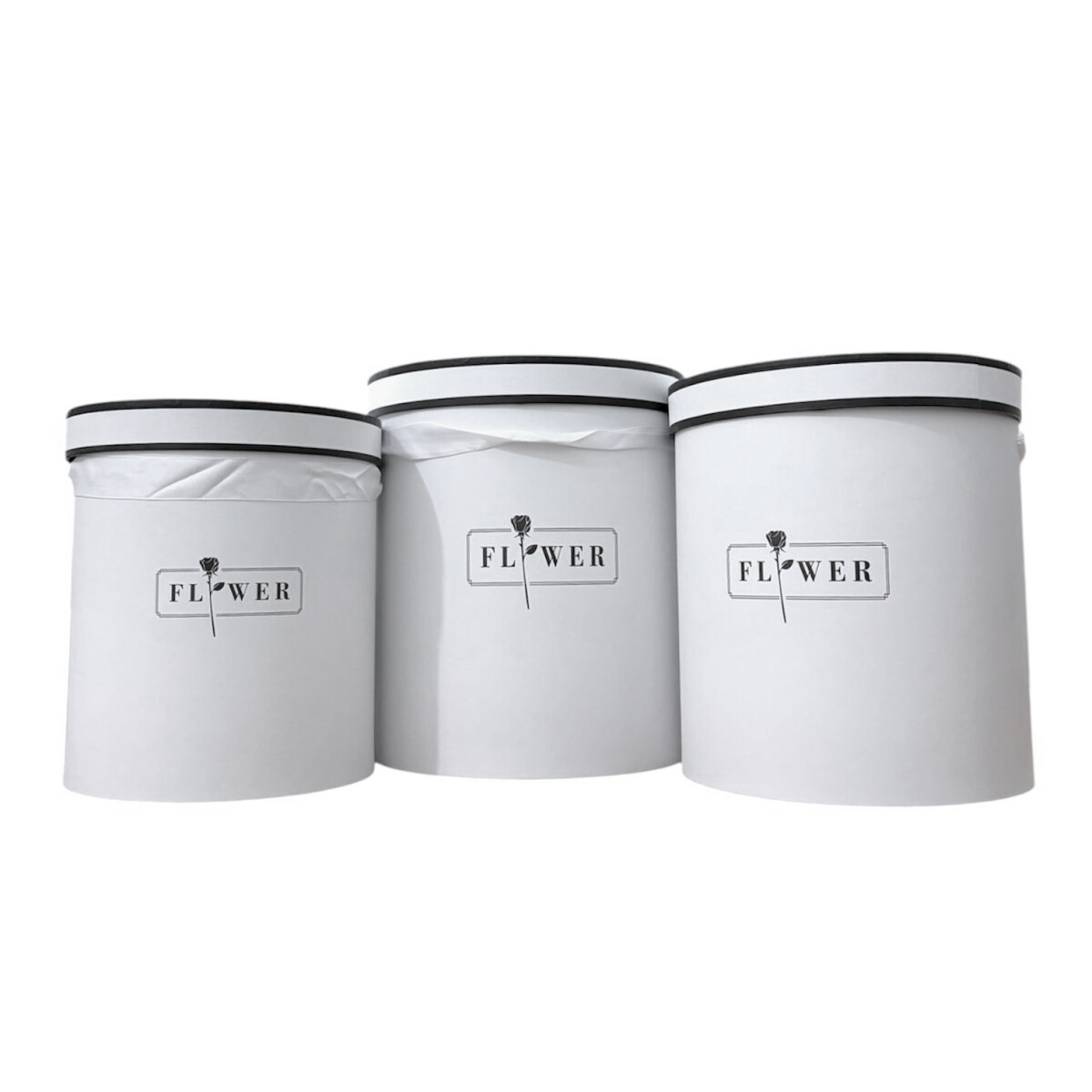 Caja Set x 3 Cilindro Grande Lisa - Blancas 