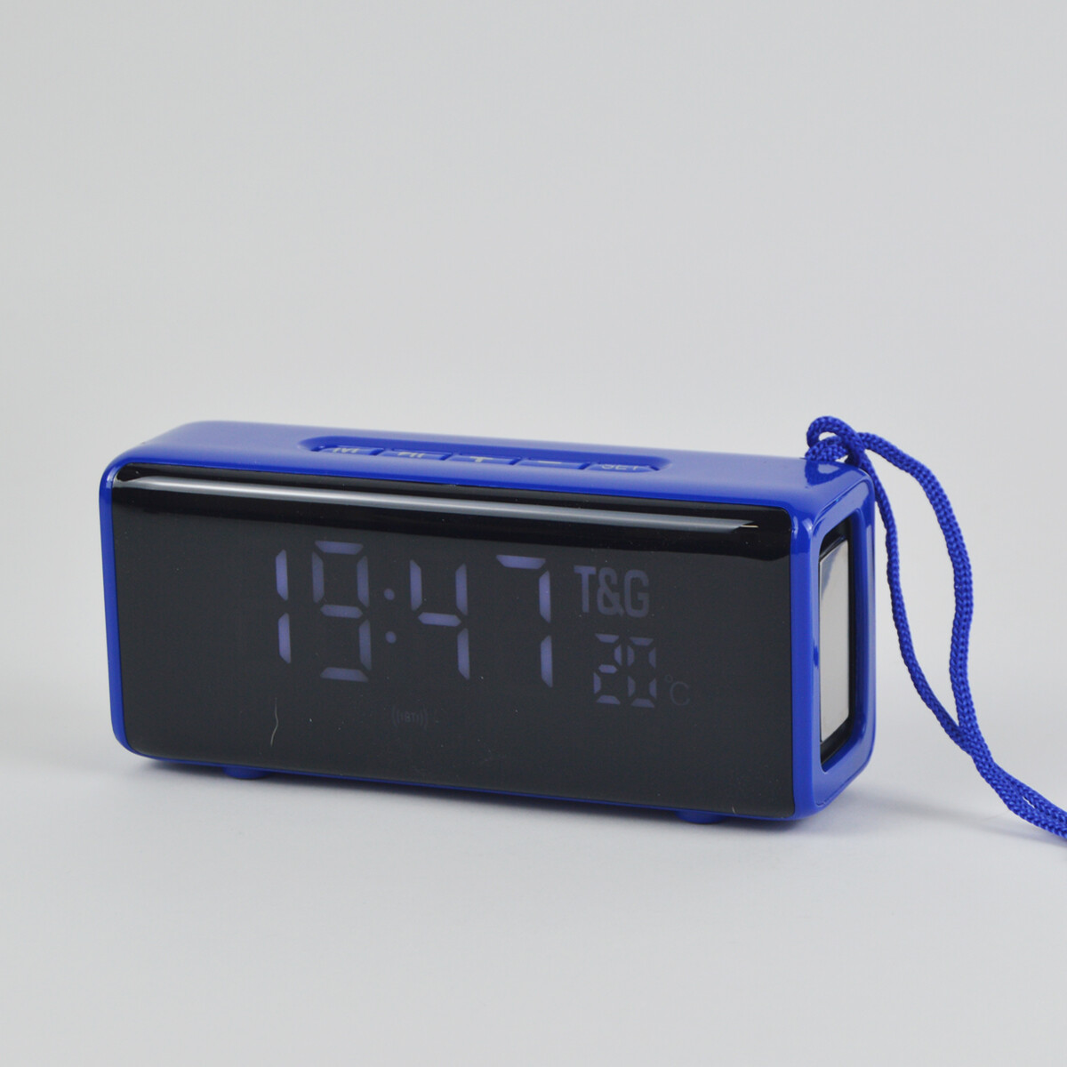 Reloj Despertador Y Parlante Bluetooth Fm Usb Sd A Batería - Azul 