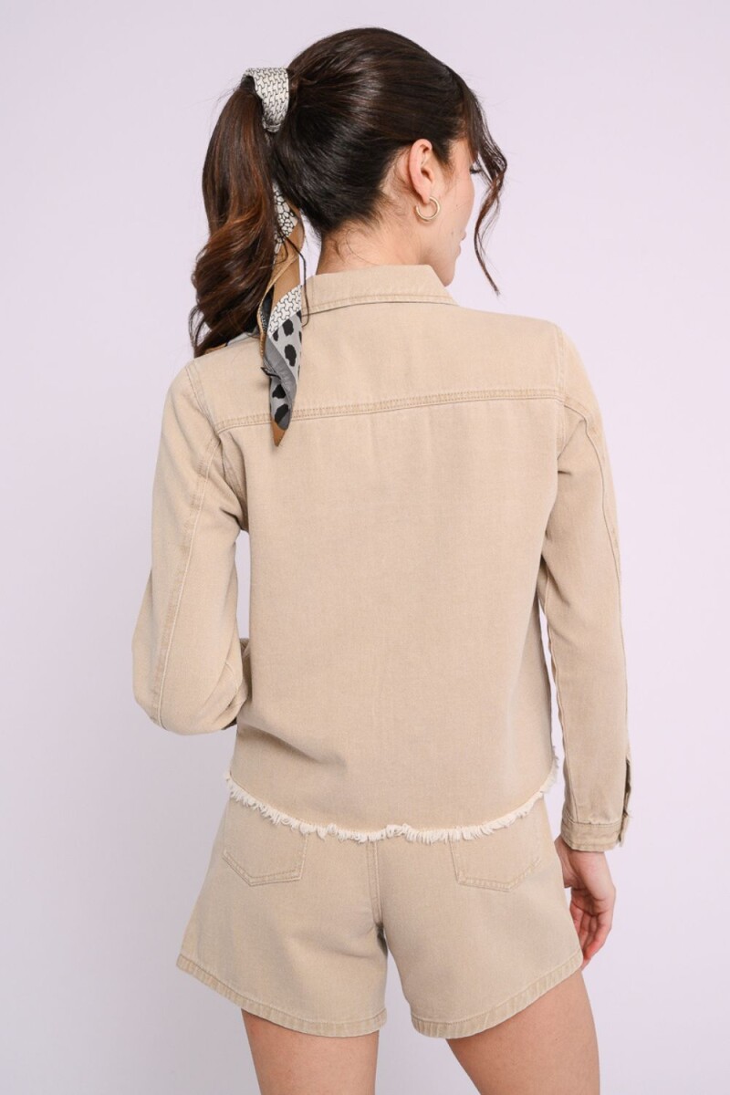 Campera de jean Beige