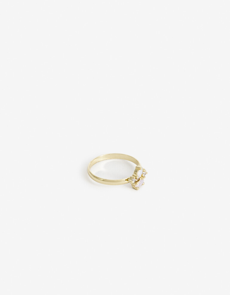 Anillos Chicos Cubic zirconia Anillo Chico Cubic Y Opal Dorado - Dorado