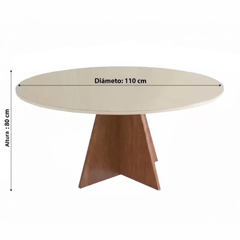 Juego de comedor mesa en madera maciza, tapa circular - 4 sillas tapizadas Juego de comedor mesa en madera maciza, tapa circular - 4 sillas tapizadas