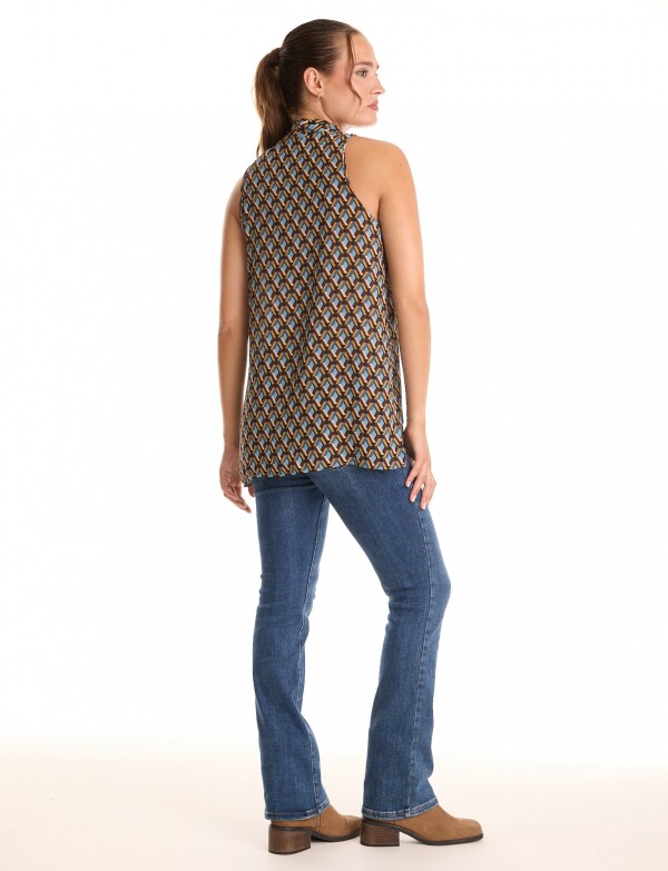 Blusa Retro MULTI/MARRON