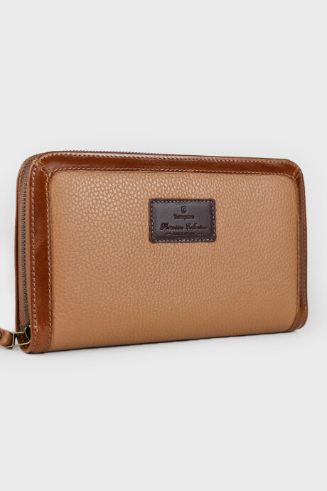 Billetera Marco con Cierre Beige