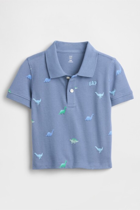 Remera Tipo Polo Logo Gap Toddler Niño Bainbridge Blue
