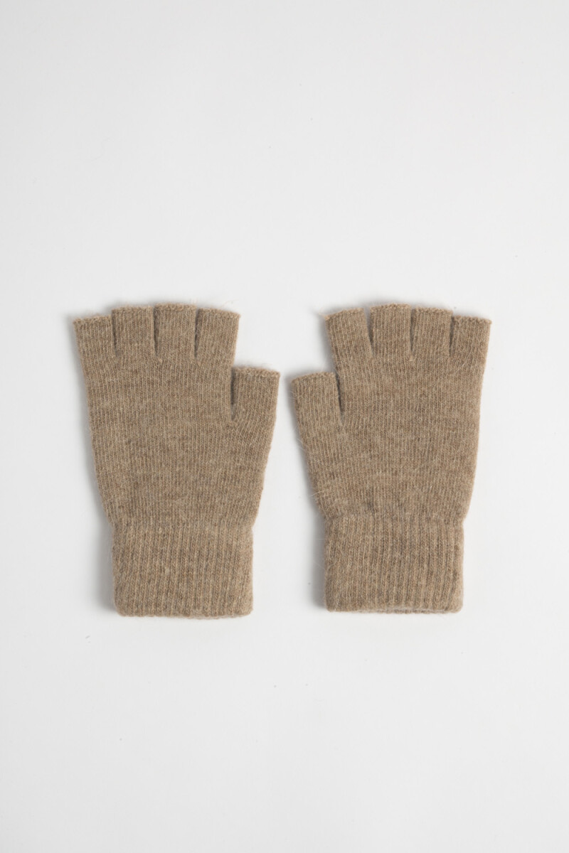 Guantes punto Beige