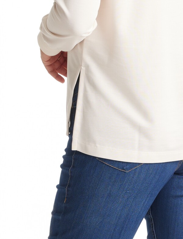 Remera Con Cuello Solapa BEIGE CLARO