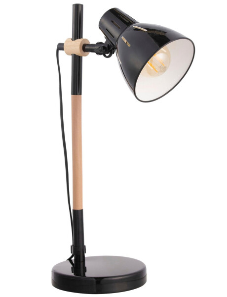 Lámpara de escritorio Philis en metal y madera hasta 40W Negra