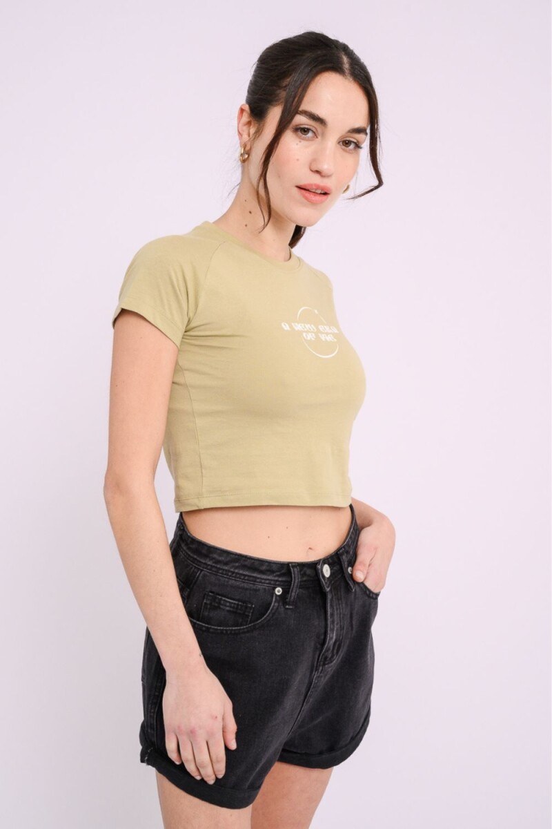 Remera estampada Verde militar