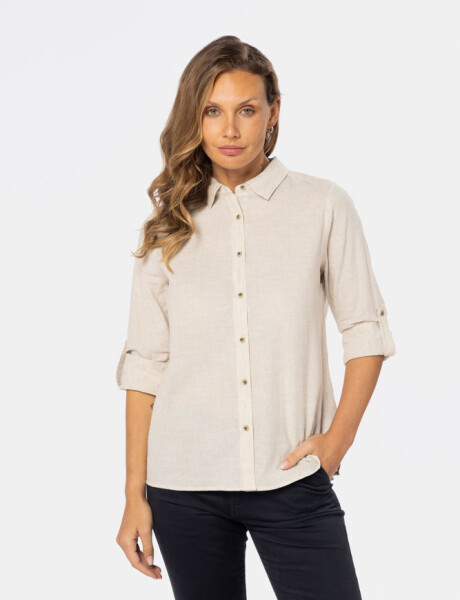 CAMISA DE LINO Beige