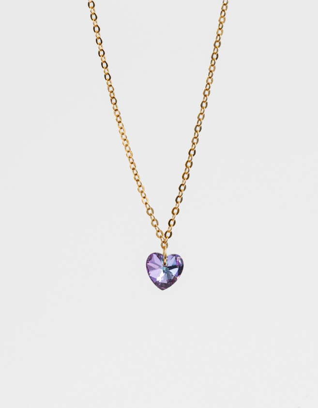 Cadena Corta con Dije Strass Corazón Cadena Con Dije De Corazón - Dorado