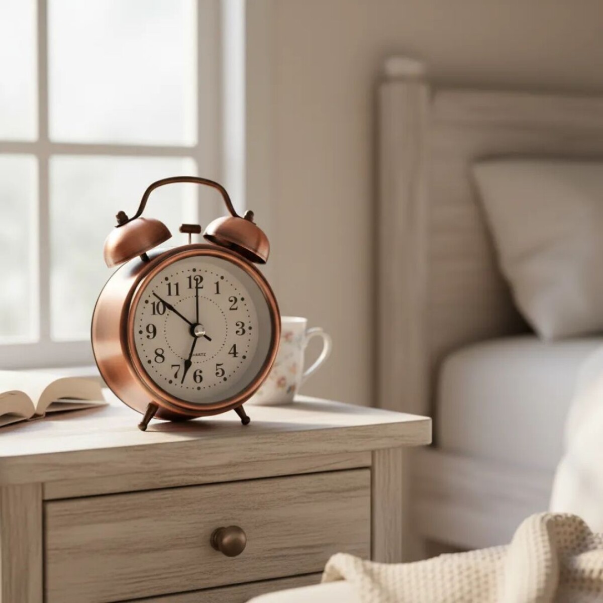 Reloj Despertador Doble Campana Bronce 