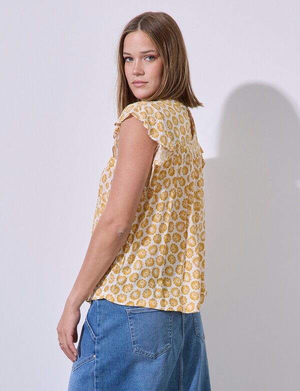 Blusa Manga Volados MULTI/AMARILLO