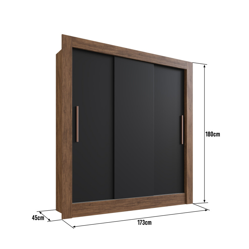 Placard Ropero 3 Puertas Corredizas Dormitorio Negro