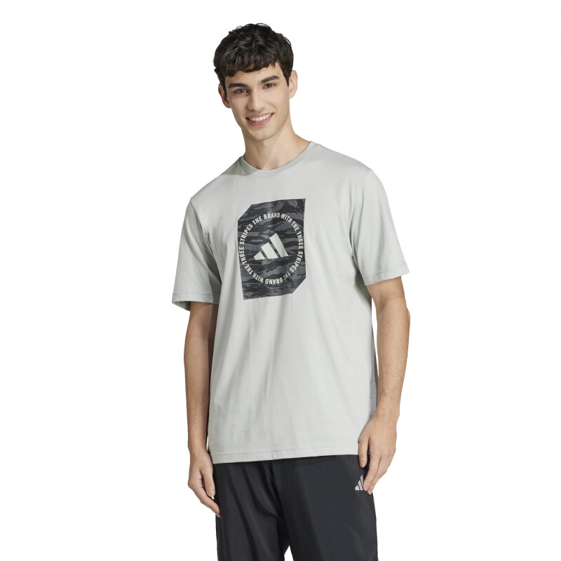 Remera Adidas M C CAMO BOX de Mujer - JI6762 Gris