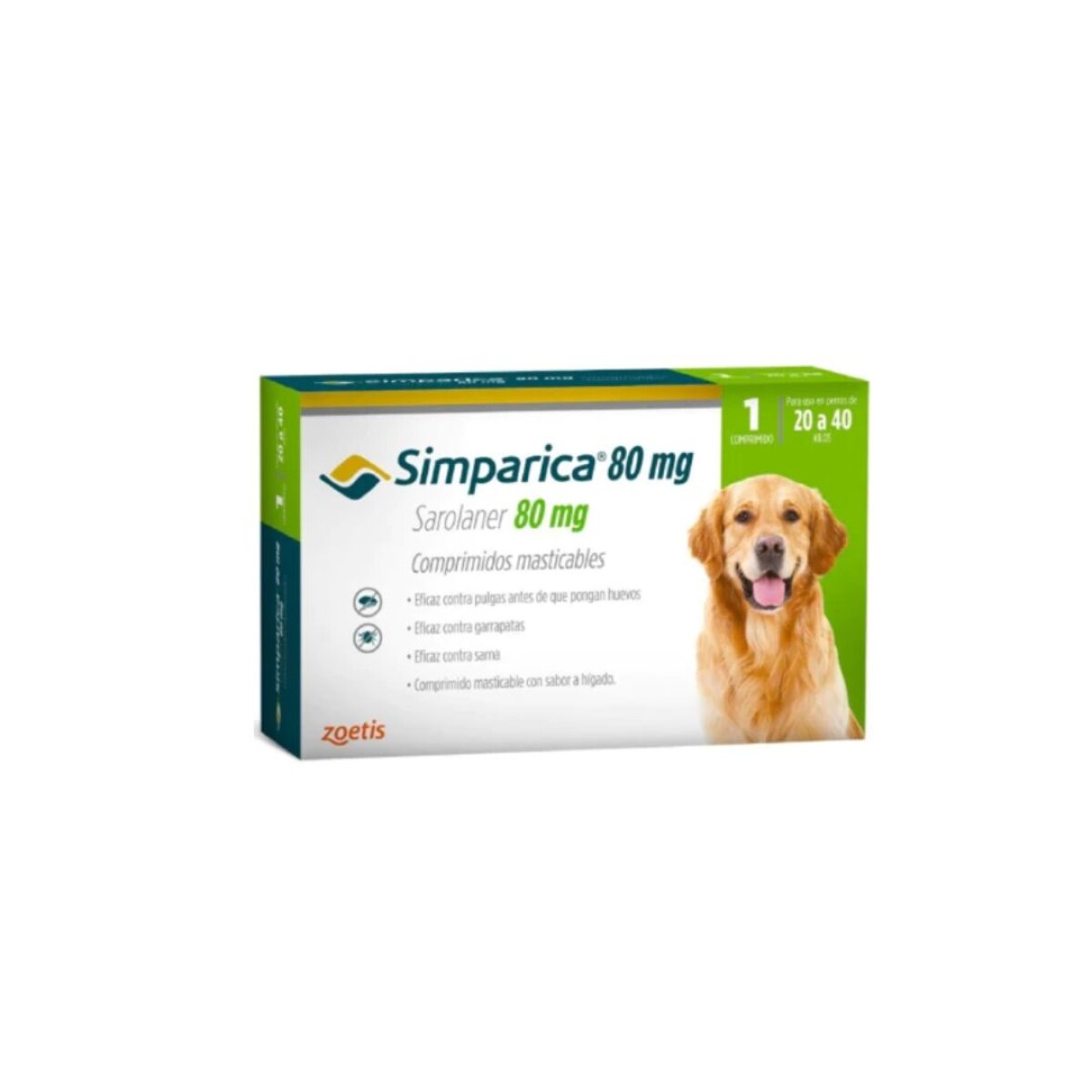 SIMPARICA 80MG (20 A 40KG) 1 COMP 