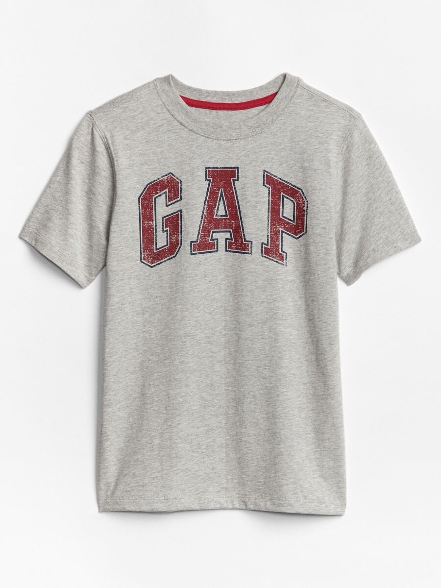 Remera Manga Corta Logo Gap Niño - Light Heather Grey B08 