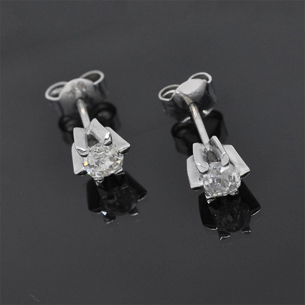 Caravanas Antiguas En Oro 18K Y Brillantes Caravanas Antiguas En Oro 18K Y Brillantes