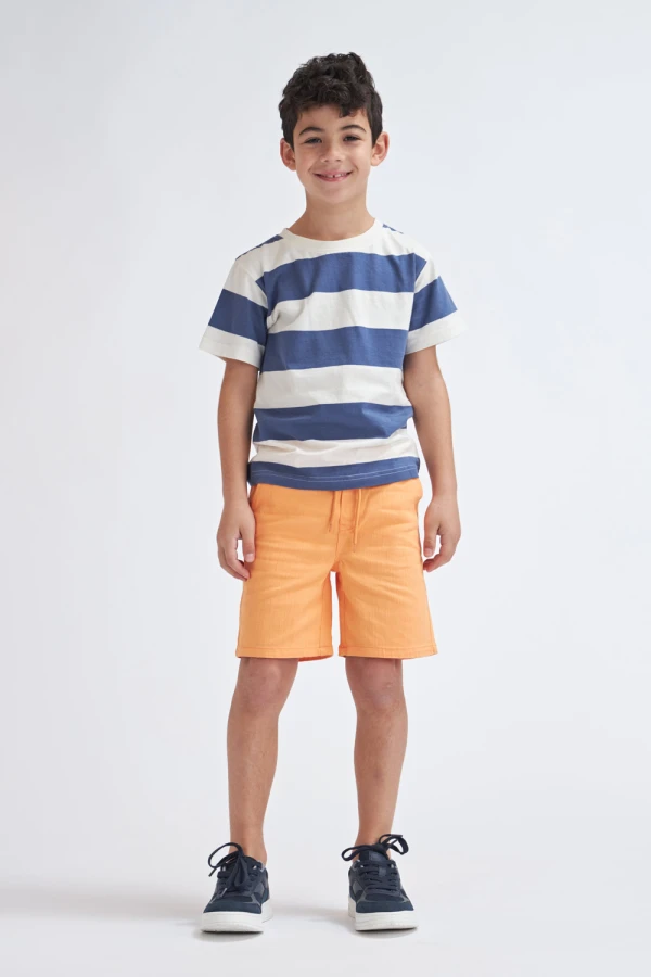 Bermuda casual con lavado Naranja