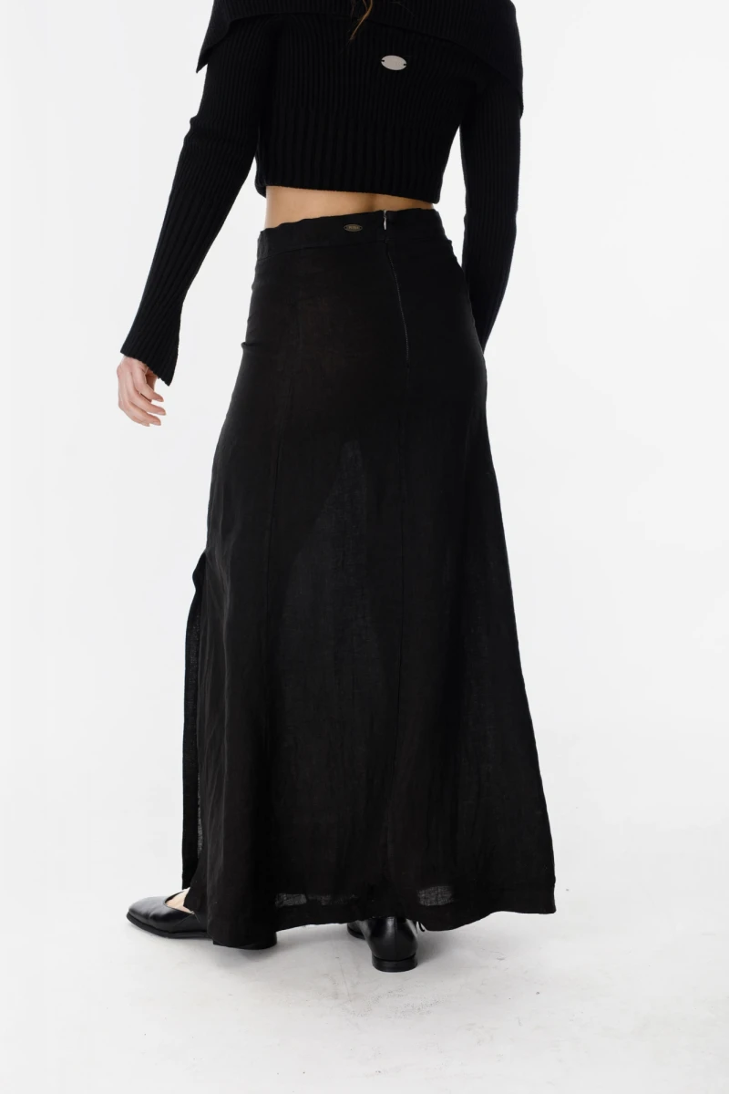 Maxi Falda Rueda negro m