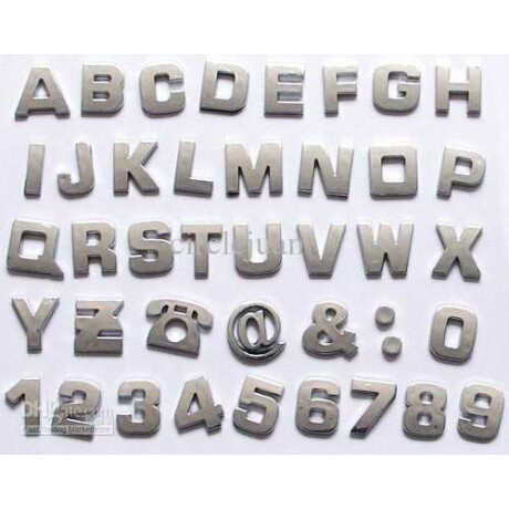 ACCESORIO EXTERIOR - KIT LETRAS CROMADAS ADHESIVAS 200 PZAS - ACCESORIO EXTERIOR - KIT LETRAS CROMADAS ADHESIVAS 200 PZAS -
