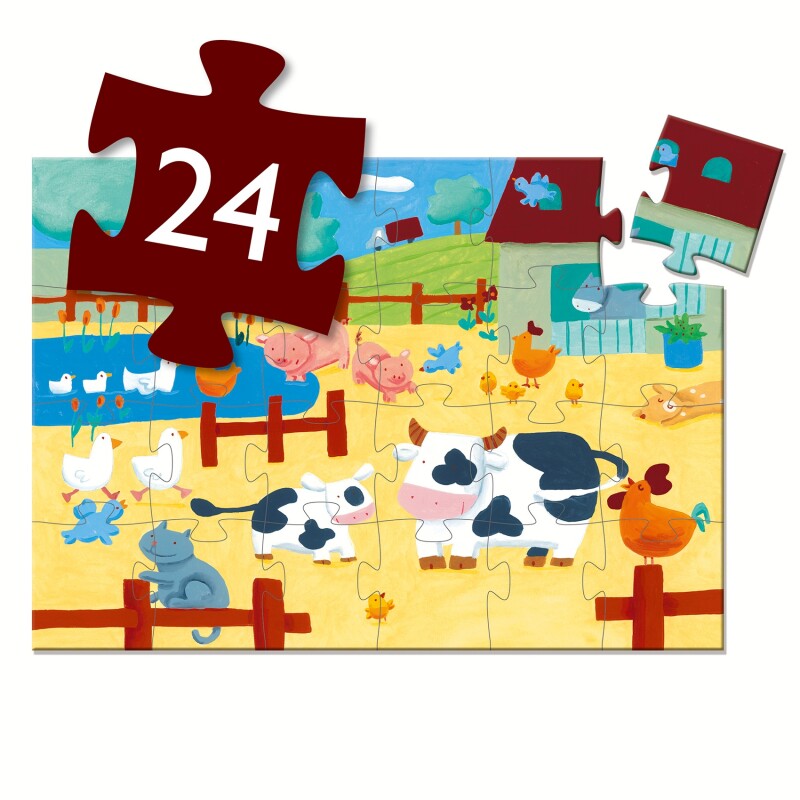 PUZZLE24 Puzzle 42x30cm 24 Pcs 3+ Djeco - Vaca