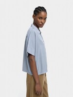 Camisa Con Cremallera 100% Lyocell azul