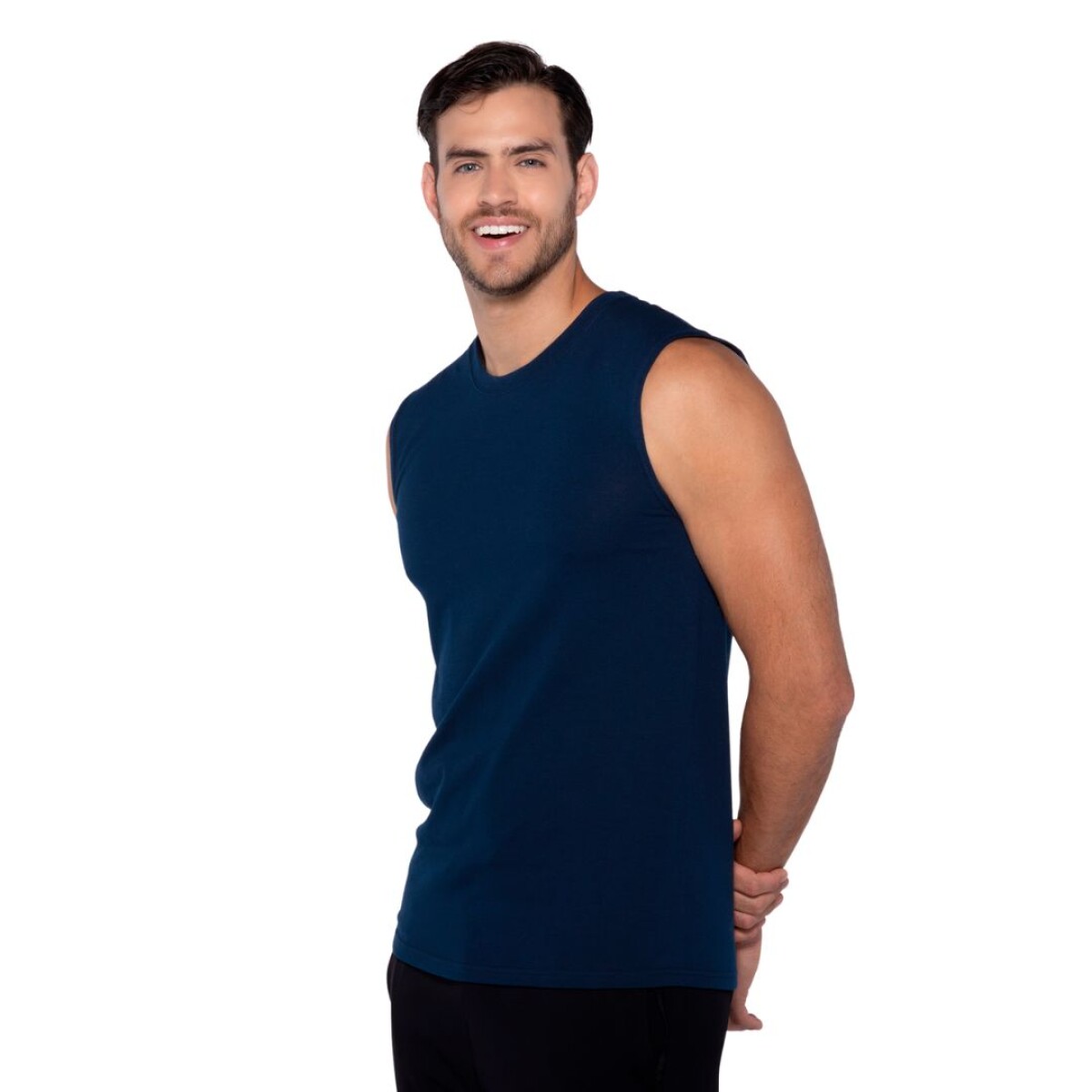 Camiseta a la base sin mangas - Azul marino 