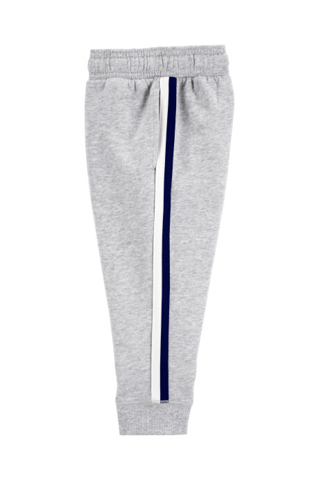 Pantalón de algodón, con franja lateral, gris Sin color