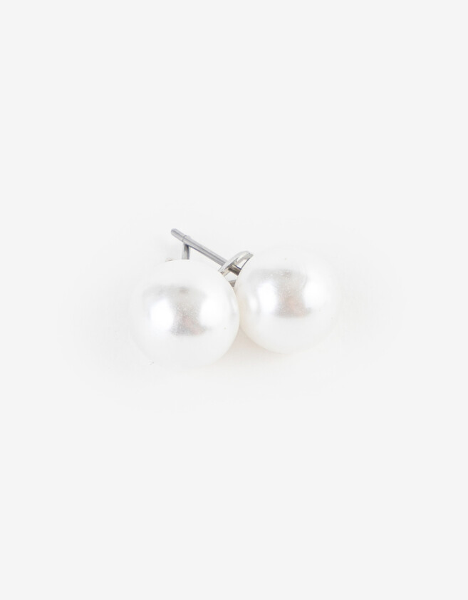 Aros Pasantes Con perlas Aros De Perlas - Plateado