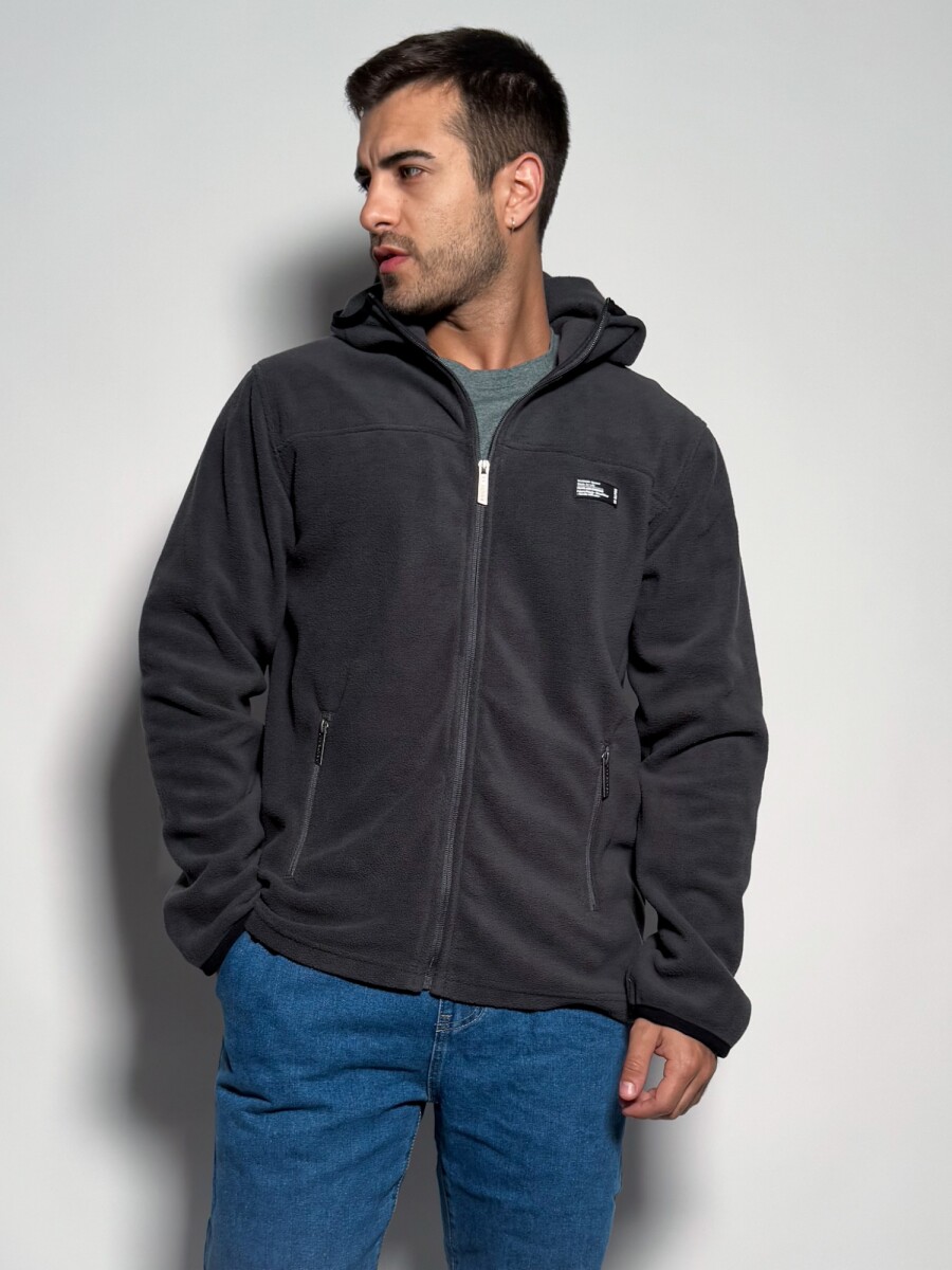 Campera de micropolar con capucha Tadeo - Topo 