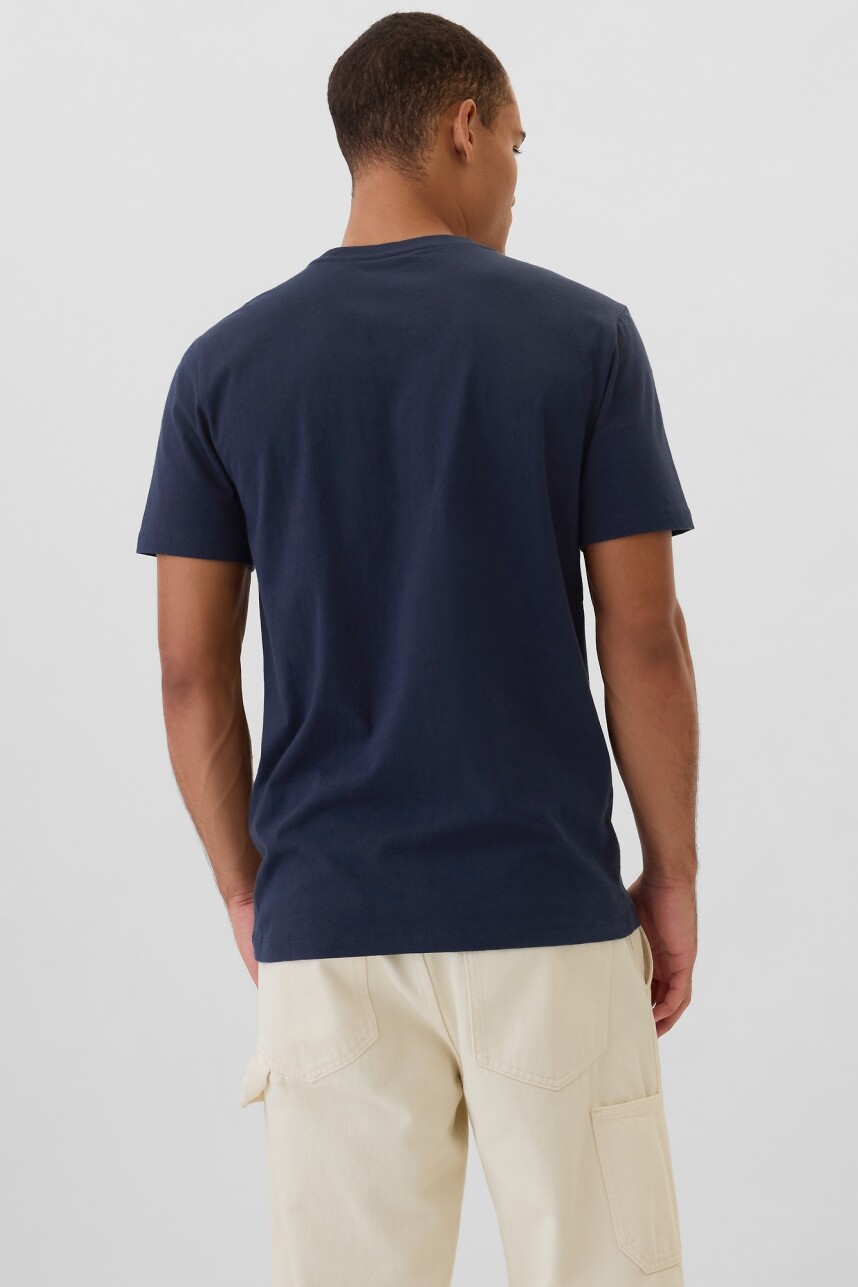 Remera Cuello Redondo Mini Logo Gap Hombre Tapestry Navy