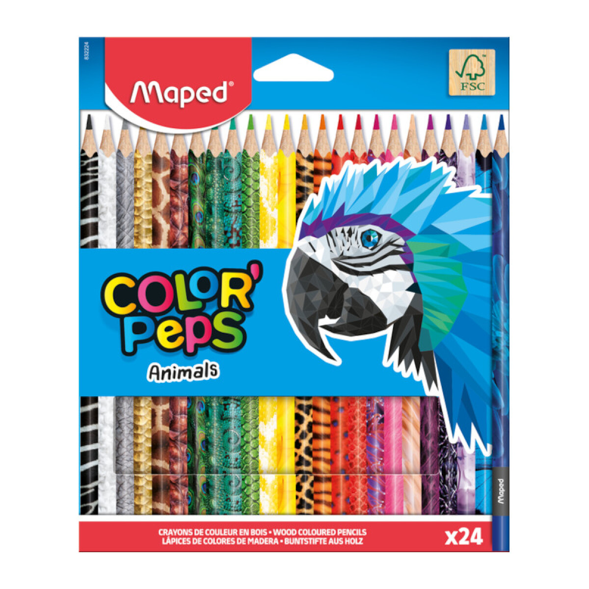 Lápices de colores Maped Colorpeps Animales - 24 colores 