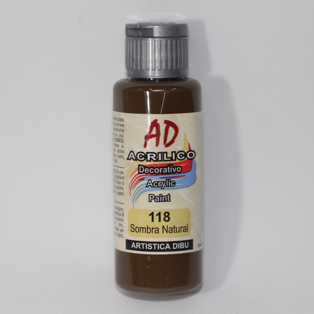 PINTURA ACRILICA ARTISTICA DIBU 60 ML. DIFERENTES COLORES COLOR SOMBRA NATURAL 118