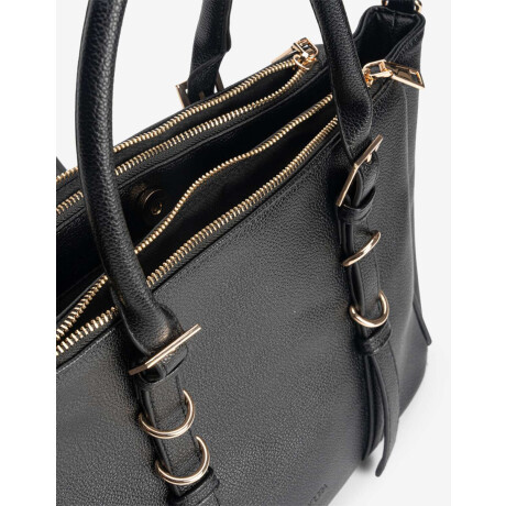 Cartera City Con Doble Asa De Mano Y Detalles De Hebillas Negro