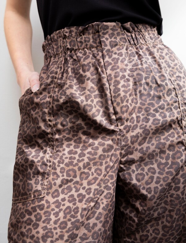 Pantalon Wide Leg NEGRO/TOSTADO