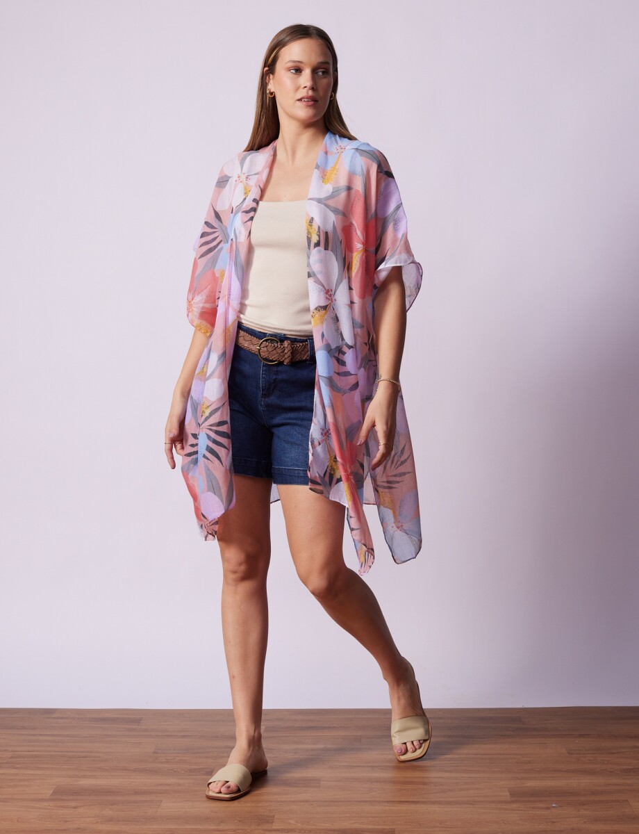 Kimono Flores - Rosa/multi 