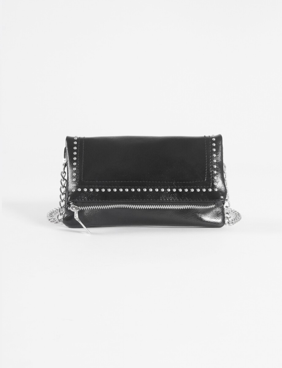 Bandolera party shinny con tachas - negro 