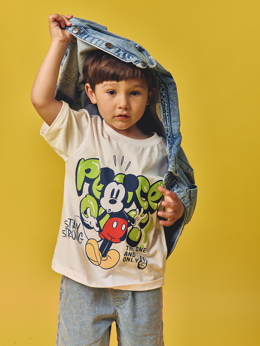 REMERA MICKEY PEACE OUT - BLANCO 