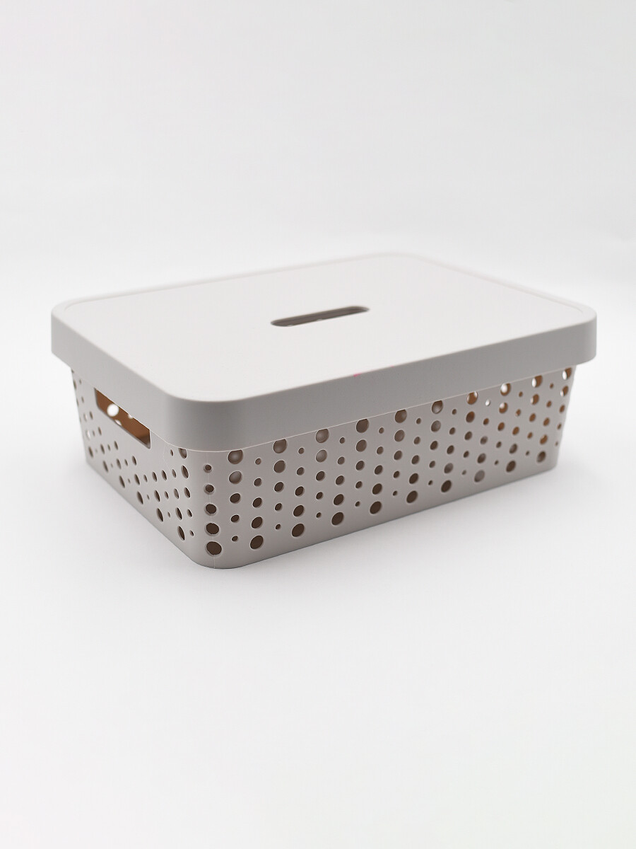 CESTO 11L CON TAPA - GRIS 