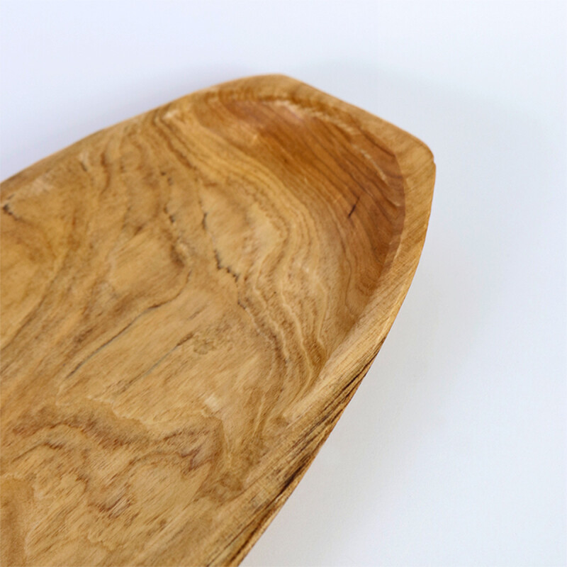 BANDEJA OVAL MADERA BEIGE COMB 60X20X5CM Unica