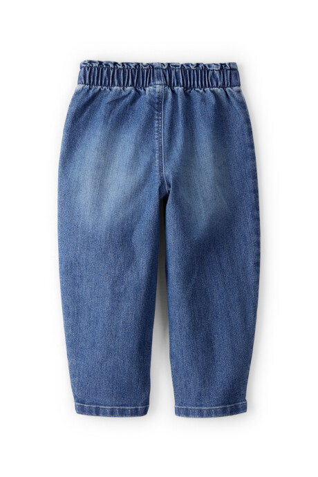 Pantalón jean, azul, bolsillo corazón Sin color