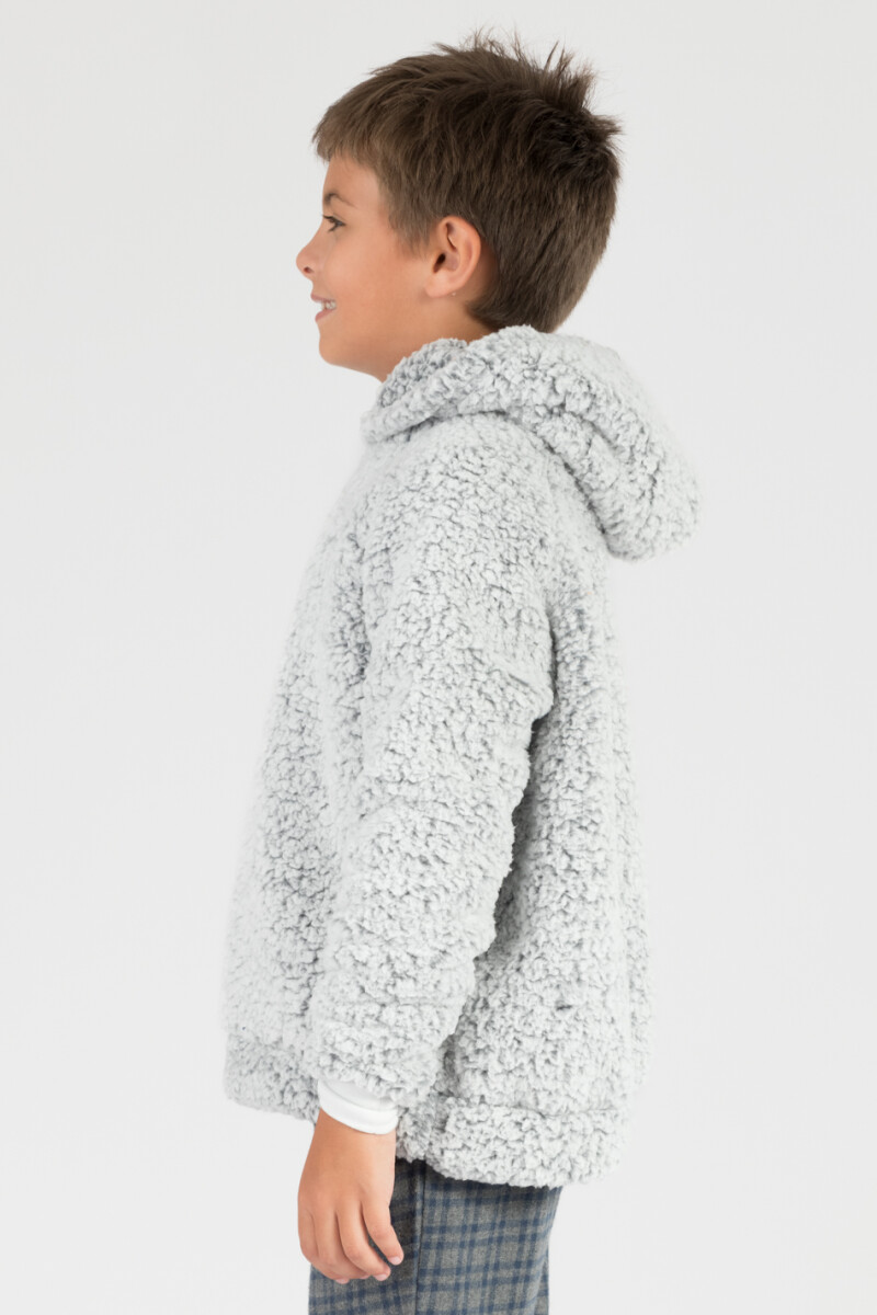 Buzo sherpa hoddie Gris melange