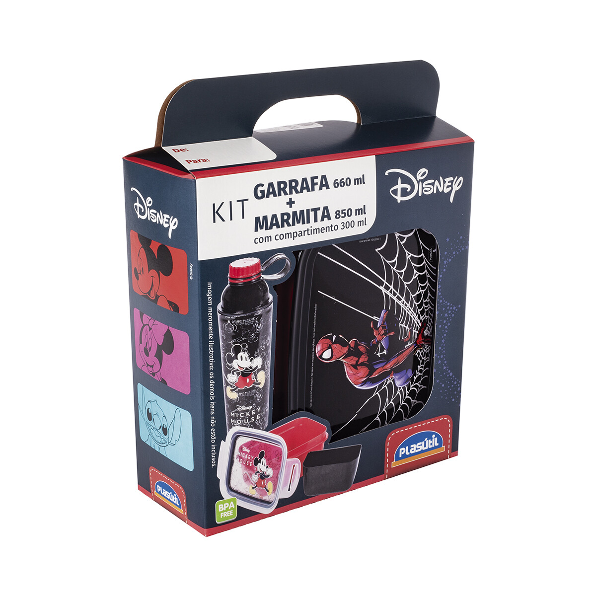 Set x 2 Pote 850 ml y Botella 660 ml Spiderman 