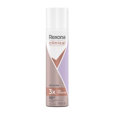 Desodorante Rexona en Aerosol Clinical Extra Dry 110 ML Desodorante Rexona en Aerosol Clinical Extra Dry 110 ML