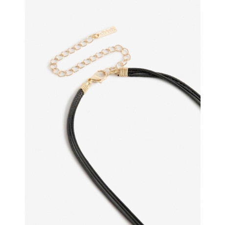 Collar Largo Cordón Y Acrílico Blanco Crema