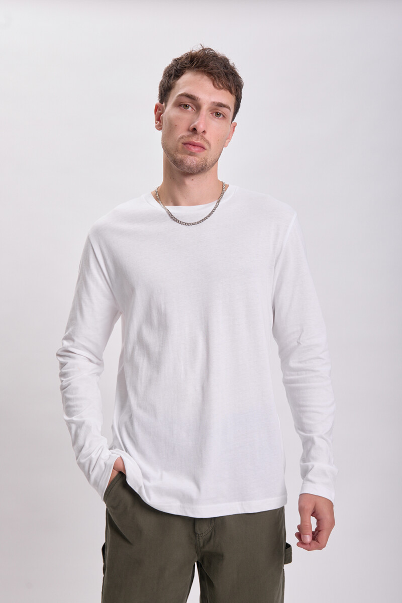 Remera manga larga básica - Blanco 