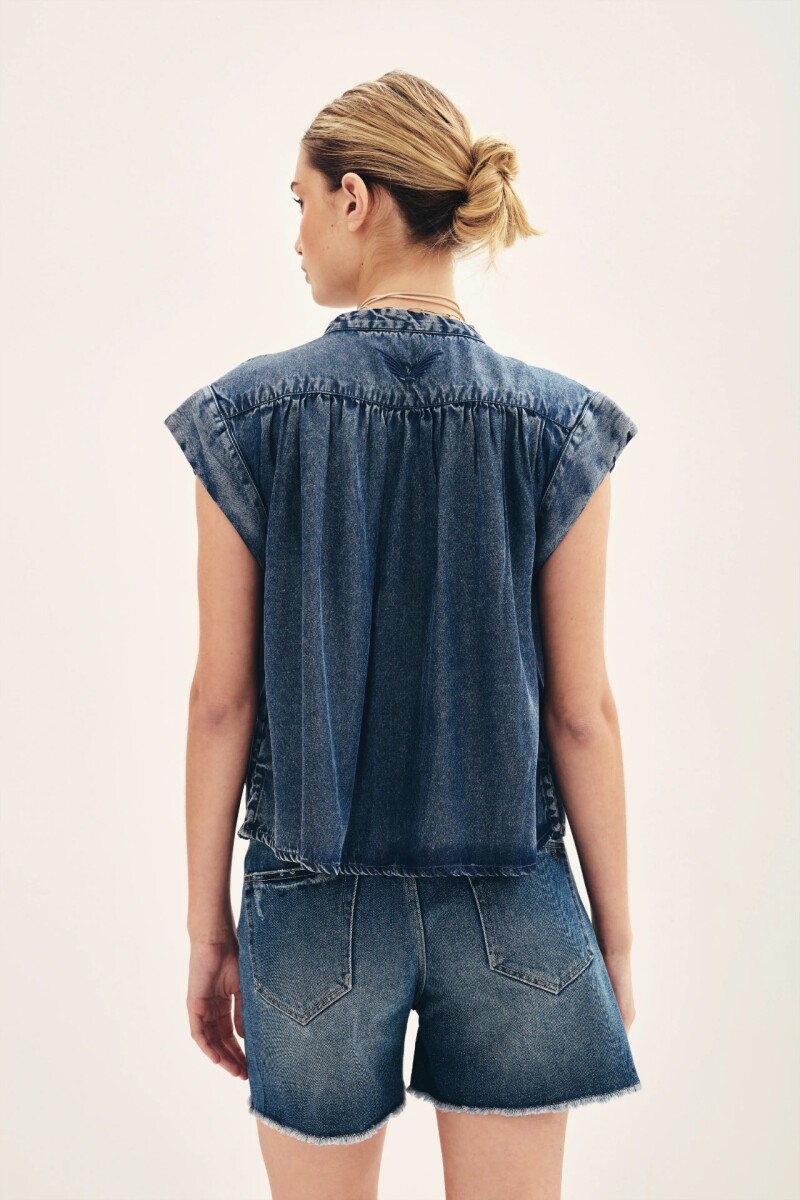 CAMISA MELI TENCEL Azul
